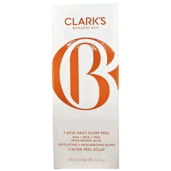 Clark's Botanicals 7-Acid Daily Glow Peel - Full Size 3.3oz/100ml NIB - Picture 2 of 7